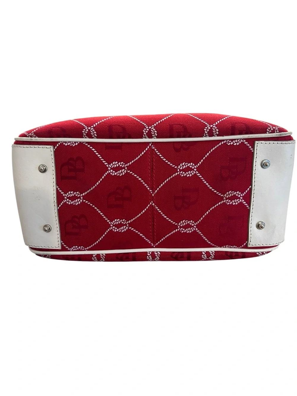 Dooney & Bourke Vintage Florentine bag with red canvas and white leather trim